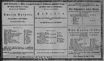 Theaterzettel (Oper und Burgtheater in Wien) 18150310 Seite: 1
