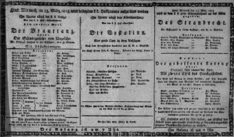 Theaterzettel (Oper und Burgtheater in Wien) 18150315 Seite: 1