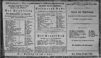 Theaterzettel (Oper und Burgtheater in Wien) 18150317 Seite: 1