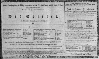 Theaterzettel (Oper und Burgtheater in Wien) 18150318 Seite: 1