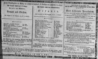 Theaterzettel (Oper und Burgtheater in Wien) 18150328 Seite: 1