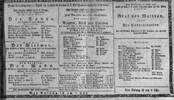 Theaterzettel (Oper und Burgtheater in Wien) 18150411 Seite: 1