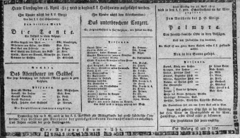 Theaterzettel (Oper und Burgtheater in Wien) 18150418 Seite: 1