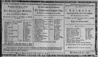 Theaterzettel (Oper und Burgtheater in Wien) 18150420 Seite: 1