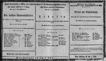 Theaterzettel (Oper und Burgtheater in Wien) 18150512 Seite: 1