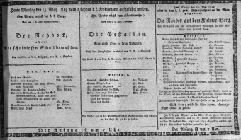 Theaterzettel (Oper und Burgtheater in Wien) 18150515 Seite: 1