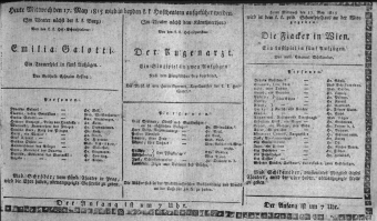 Theaterzettel (Oper und Burgtheater in Wien) 18150517 Seite: 1