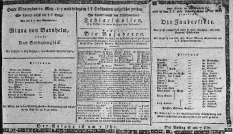 Theaterzettel (Oper und Burgtheater in Wien) 18150522 Seite: 1