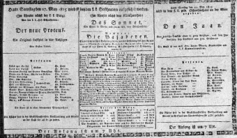 Theaterzettel (Oper und Burgtheater in Wien) 18150527 Seite: 1