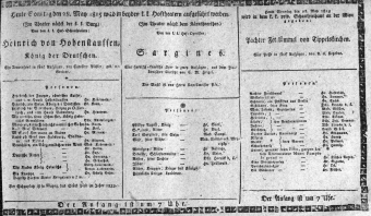 Theaterzettel (Oper und Burgtheater in Wien) 18150528 Seite: 1