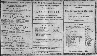 Theaterzettel (Oper und Burgtheater in Wien) 18150531 Seite: 1