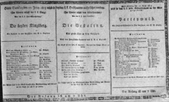 Theaterzettel (Oper und Burgtheater in Wien) 18150610 Seite: 1