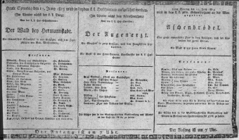 Theaterzettel (Oper und Burgtheater in Wien) 18150611 Seite: 1