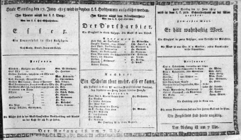 Theaterzettel (Oper und Burgtheater in Wien) 18150617 Seite: 1