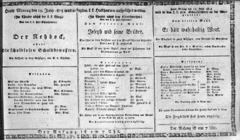 Theaterzettel (Oper und Burgtheater in Wien) 18150619 Seite: 1