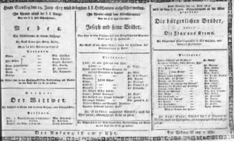Theaterzettel (Oper und Burgtheater in Wien) 18150624 Seite: 1