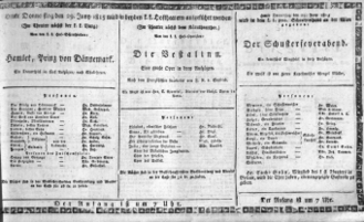 Theaterzettel (Oper und Burgtheater in Wien) 18150629 Seite: 1