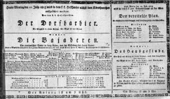 Theaterzettel (Oper und Burgtheater in Wien) 18150710 Seite: 1