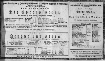 Theaterzettel (Oper und Burgtheater in Wien) 18150715 Seite: 1
