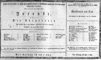 Theaterzettel (Oper und Burgtheater in Wien) 18150718 Seite: 1