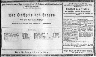 Theaterzettel (Oper und Burgtheater in Wien) 18150727 Seite: 1