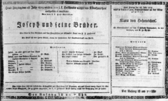 Theaterzettel (Oper und Burgtheater in Wien) 18150728 Seite: 1