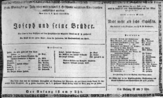 Theaterzettel (Oper und Burgtheater in Wien) 18150731 Seite: 1