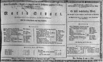 Theaterzettel (Oper und Burgtheater in Wien) 18150801 Seite: 1