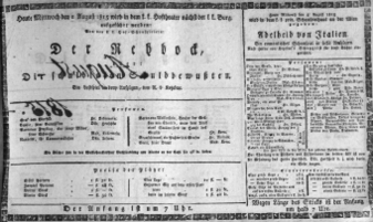 Theaterzettel (Oper und Burgtheater in Wien) 18150802 Seite: 1