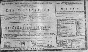 Theaterzettel (Oper und Burgtheater in Wien) 18150807 Seite: 1