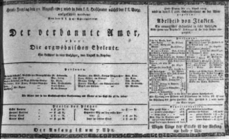 Theaterzettel (Oper und Burgtheater in Wien) 18150811 Seite: 1