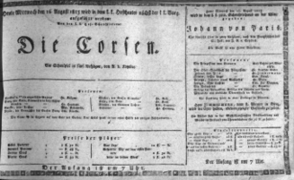 Theaterzettel (Oper und Burgtheater in Wien) 18150816 Seite: 1