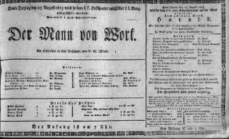 Theaterzettel (Oper und Burgtheater in Wien) 18150825 Seite: 1