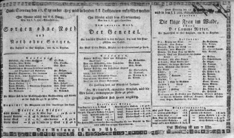 Theaterzettel (Oper und Burgtheater in Wien) 18150917 Seite: 1
