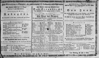 Theaterzettel (Oper und Burgtheater in Wien) 18150920 Seite: 1