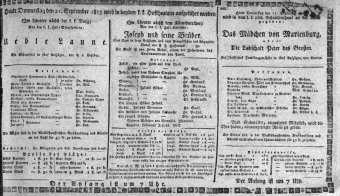 Theaterzettel (Oper und Burgtheater in Wien) 18150921 Seite: 1