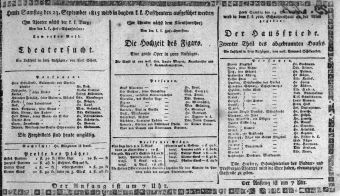 Theaterzettel (Oper und Burgtheater in Wien) 18150923 Seite: 1