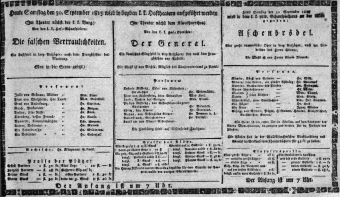 Theaterzettel (Oper und Burgtheater in Wien) 18150930 Seite: 1