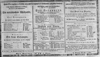 Theaterzettel (Oper und Burgtheater in Wien) 18151002 Seite: 1