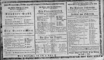 Theaterzettel (Oper und Burgtheater in Wien) 18151004 Seite: 1