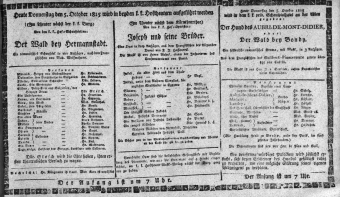 Theaterzettel (Oper und Burgtheater in Wien) 18151005 Seite: 1