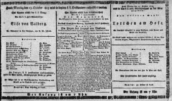 Theaterzettel (Oper und Burgtheater in Wien) 18151023 Seite: 1