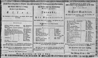 Theaterzettel (Oper und Burgtheater in Wien) 18151026 Seite: 1