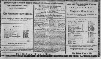 Theaterzettel (Oper und Burgtheater in Wien) 18151027 Seite: 1