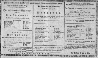 Theaterzettel (Oper und Burgtheater in Wien) 18151028 Seite: 1