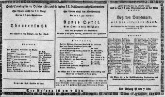 Theaterzettel (Oper und Burgtheater in Wien) 18151029 Seite: 1
