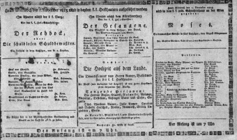 Theaterzettel (Oper und Burgtheater in Wien) 18151101 Seite: 1