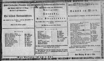 Theaterzettel (Oper und Burgtheater in Wien) 18151107 Seite: 1