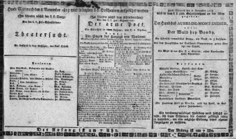 Theaterzettel (Oper und Burgtheater in Wien) 18151108 Seite: 1