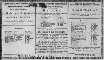 Theaterzettel (Oper und Burgtheater in Wien) 18151110 Seite: 1